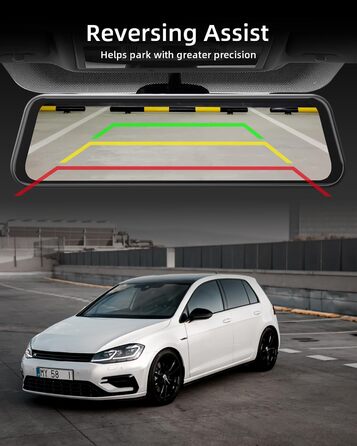 Дзеркальний відеореєстратор WeBeqer 4K з камерою заднього виду 1080P, відеореєстратор автомобільний передній задній з 10-дюймовим