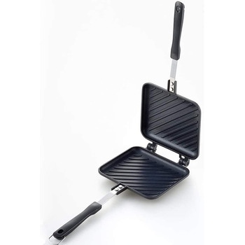 Тостер для сендвічів TAMUME з рифленою поверхнею Антипригарна машина для тортів із міцною ручкою, сендвіч-машина для тостів підходить для використання на плиті (рифлена поверхня)