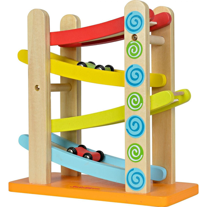 Автомобільна гоночна траса, 4 шт., 3 транспортні засоби, 25x24 см, колір берези, 100002220 -