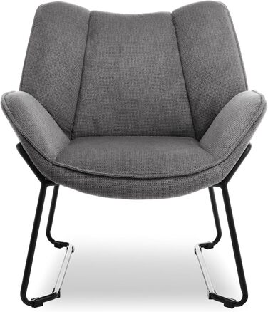 Сучасне крісло-гойдалка, реклайнер, диван-гойдалка з подушками, крісло для читання, балконний диван, пелюсткоподібний з підлокітниками, невеликий диванчик, крісло-косметика, ергономічне крісло, 72 x 67 x 80 см (сірий)