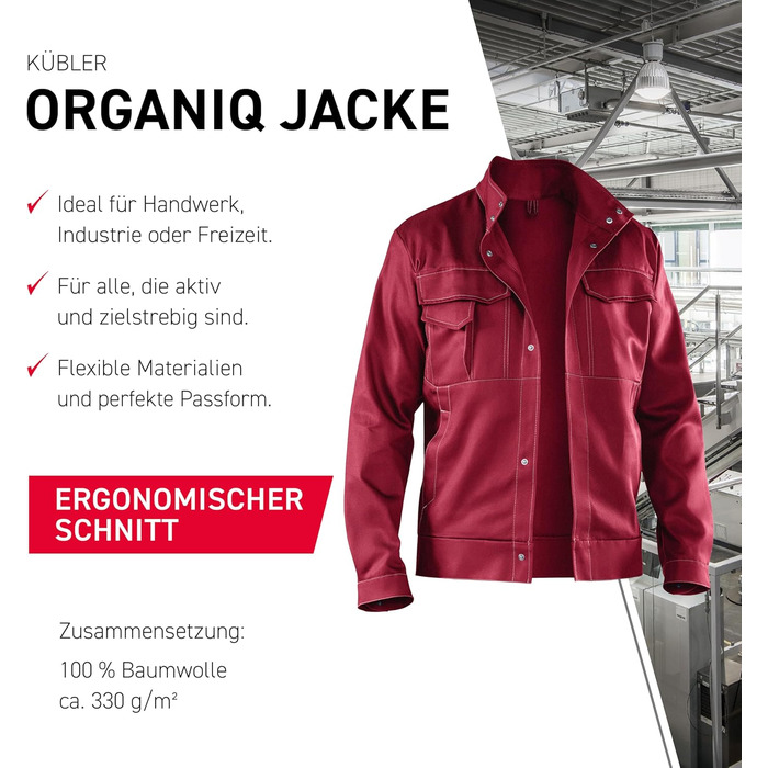 Робочий одяг ORGANIQ Робоча куртка бордовий Розмір 98 3XL бордовий