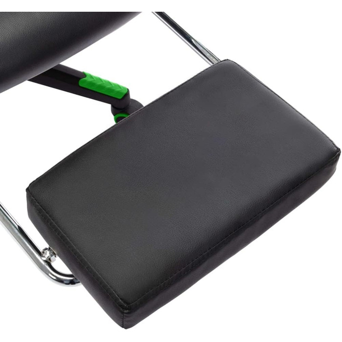 Геймерське крісло, офісне крісло, з підставкою для ніг, чорно-зелене, штучна шкіра