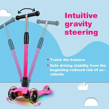 Дитячий самокат IMMEK, самокат на колесах з поліуретановим покриттям зі світлодіодними ліхтарями, діти на самокаті можуть бути на