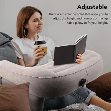 Ігрова подушка для читання, портативна м&39яка повітряна подушка для колін для дорослих, надзвичайно велика надувна подушка для читання при ліжку, подушка для підлокітника, для читання, гри, роботи