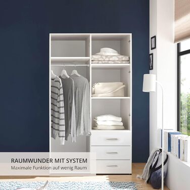 Гардероб HARRY Білий - Універсальна 2-дверна шафа для вашої спальні - 101 x 176 x 51 см (Ш/В/Г)