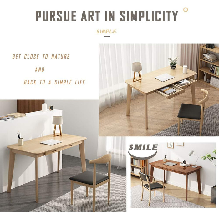 Дерев&39яний маленький письмовий стіл з шухлядами - Комп&39ютерний стіл для домашнього офісу, білий, 100 см Білий 100 см