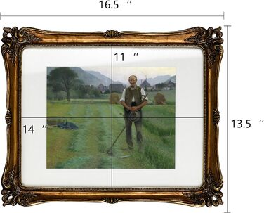 Вінтажна рамка для фотографій 114 Антикварна фоторамка для настільного та настінного кріплення (бронза, 114 дюймів)