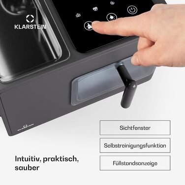 Машина для кубиків льоду Klarstein для домашнього кемпінгу Gastro, швидка міні-машина для кубиків льоду маленька, професійний льодогенератор для кубиків льоду нагетсів, самоочищення, охоронна сигналізація та сенсорне керування, 15 кг/24 год