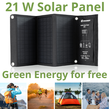 Портативний зарядний пристрій сонячна панель Bresser Mobile Solar Charger 21 Watt USB DC (3810030)