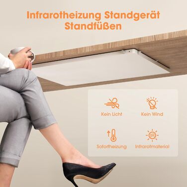 Інфрачервоний обігрівач Byecold, окремостоячий пристрій, 210 Вт, інфрачервоний електричний обігрівач, нагрівальна панель, обігрівач із захистом від цвілі, обігрівач для столу, обігрівач для підстолі, грілка для ніг, 210 Вт поворотна ручка