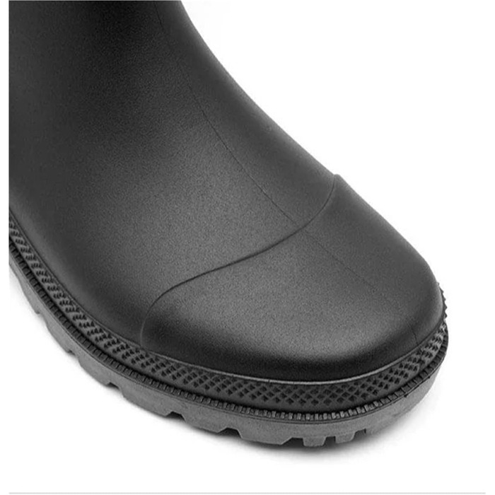 Чоловічі водонепроникні гумові чоботи з ПВХ, без шнурків, нековзні гумові чоботи з широким носком, грязезахисне взуття для дорослих, розмір 43 EU, чорні