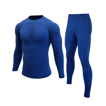 Чоловічий комплект термобілизни Pioneer Camp - дихаючий та теплий матеріал, безшовний, ідеально підходить, функціональна білизна, лижна білизна - підходить для різних видів спорту та дозвілля, темно-синій L