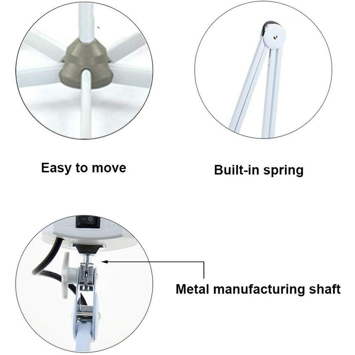 Світлодіодна лампа-лупа з підставкою Лампа-лупа Рухомий штатив 125 мм 5 діоптрійних лінз Біла лампа Світлова робоча лампа Салон краси 22 Вт Косметичний салон краси Штатив для салону краси (8X)