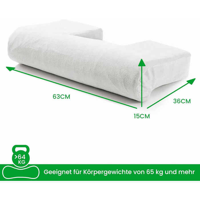 Ортопедична подушка The Pillow - унікальна трикомпонентна конструкція для підтримки природної S-подібної форми - зменшує біль у шиї та спині. Стандартна вага від 65 кг.