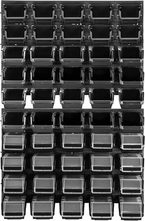 Настінний стелаж для майстерні KADAX, система зберігання 58x78 см, виготовлена з міцного пластику, стійкий до ультрафіолету, розширювані стінові панелі, стелаж для гаража (чорний, 50 шт. v2) 50 шт. v2 Чорний