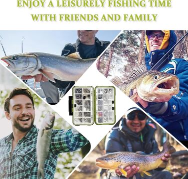 Набір рибальських гачків із 306 предметів, рибальські снасті, набір рибальських вантажів із грузилами, гумові поплавці, рибальські гачки, джиги, рибальські намистини, вертлюги, карабіни, набір рибальського спорядження з коробкою снастей