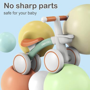 Дитячий беговел Umatoll від 1 року, іграшки для дітей 12-24 місяців, дитячий беговел з кошиком для хлопчиків та дівчаток, подарунк