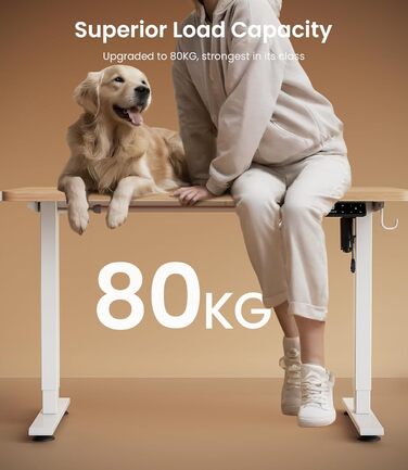 Електричний стіл MAIDeSITe з потужним двигуном, регульованою по висоті рамою столу з двосекційними ніжками та 4 налаштуваннями пам&39яті - T1 Pro (білий)