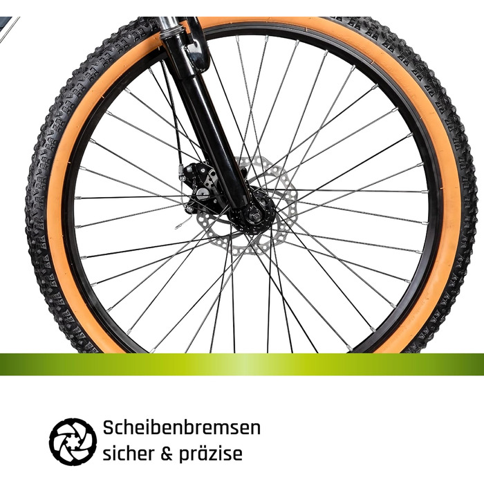 Гірський велосипед Galano Toxic 26 дюймів від 145 см для жінок, чоловіків, дівчат, хлопців з 21 передачею, амортизаційною вилкою та дисковими гальмами, гірський хардтейл, унісекс, чорний, 36 см