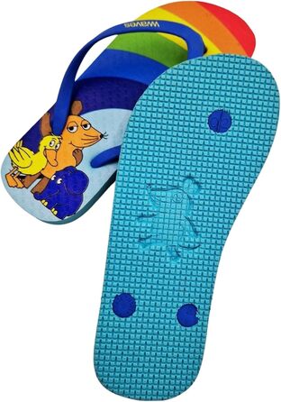 Дитячі шльопанці, сандалі-в&39язки Веселка з мишачим принтом, пляжне взуття для літа, відпочинку, піщано-пляжний мотив, капці для купання для дівчаток та хлопчиків, розмір 30-34 (31,5 EU), райдужні
