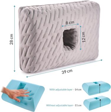 Подушка для пірсингу вух ODOXIA М&39яка подушка-пончик для сну на боці Подушка для вух з отвором Подушка-пончик від болю в вухах та CNH Подушка з отвором Прохолодна та дихаюча піна з ефектом пам&39яті