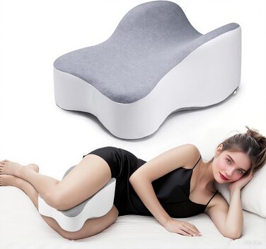 Подушка для колін для сну на боці Ергономічна подушка для ніг підтримує стегна та коліна, покращує поставу під час сну, зі знімним чохлом, який можна прати, білий колір