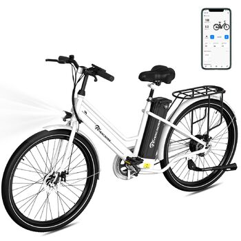 Електричний велосипед EVERCROSS EK8 для дорослих, 26-дюймовий електровелосипед - двигун 250 Вт, акумулятор 36 В 10,4 Аг, 15/20/25 км/год, максимальне навантаження 120 кг, гірський електровелосипед для жінок та чоловіків, білий стандарт