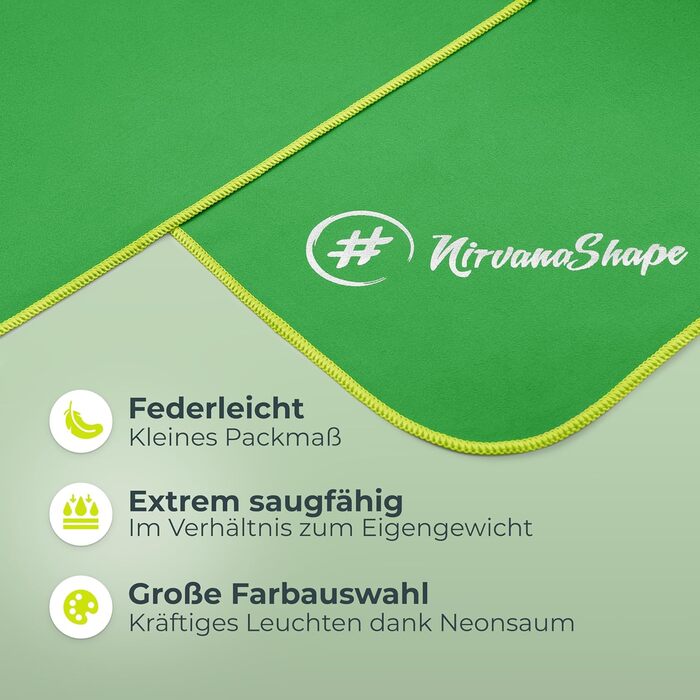 Рушник з мікрофібри NirvanaShape - дорожній рушник, банний рушник для відпочиваючих у різних кольорах - компактні, швидковисихаючі