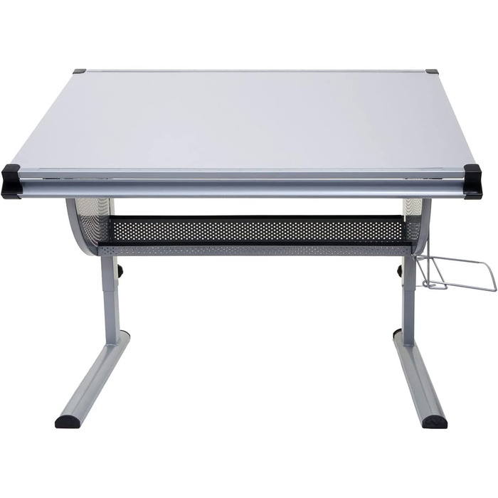 Стіл Mendler дитячий/молодіжний шкільний шкільний стіл офісний стіл Оксфорд, регульований по висоті, з можливістю нахилу - сірий