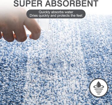 М&39які великі килимки для ванної 80 x 120 см, килимок для ванної, нековзний, водопоглинаючий килимок для душу та ванни, можна прати в пральній машині, синій, 80 x 120 см