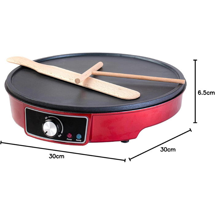 Кавоварка для млинців з антипригарним покриттям Креп діаметром 30 см Млинниця з намазувачем тіста та млинцями Млинниця для млинців, млинців, оладок одиночна