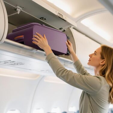 Ручна валіза Trier Soft Shell 55 35 23 см, легка тканинна валіза на візках, дорожня валіза з колесами та кодовим замком, 47 літрів, червона, розмір S