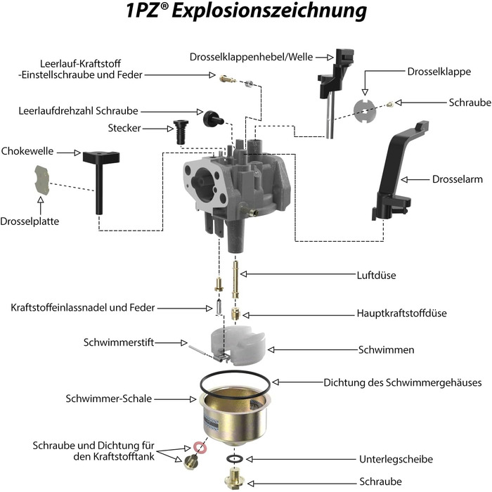 Заміна комплекту карбюратора генератора 1PZ 5HX-7MZ для двигуна GX160 GX200 168F 2KW-3KW Генератор енергії газонокосарки