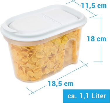 Контейнери для зберігання 2friends, контейнери-шейкери, набір із 6 шт. , білі з кришками на шарнірах, 1,1 літра, білі кришки, 100 придатні для переробки, зроблено в ЄС