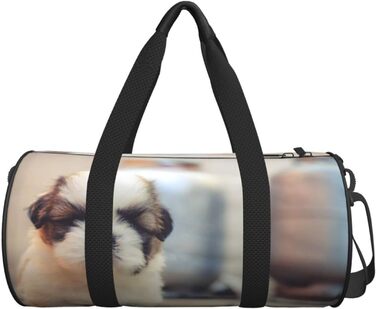 Біла та коричнева дорожня сумка-мішок, довговічна, спортивна сумка для чоловіків та жінок, ідеальна для цуценят, велика спортивна сумка