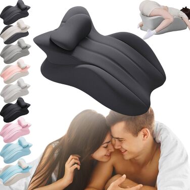 Пара подушок для стегон, пара багатофункціональних подушок для підняття стегон, подушки для сідниць для пар, комфортні клиноподібні подушки з піни з ефектом пам&39яті в кількох положеннях, забезпечують підтримку талії та шиї (темно-сірий)