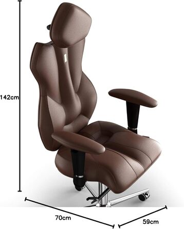 Ергономічне офісне крісло для керівника KULIK SYSTEM - Зручне та регульоване крісло з підтримкою спини та поперекового відділу для тривалої роботи Запатентована конструкція для полегшення спинки Натуральна шкіра ROYAL кольору віскі