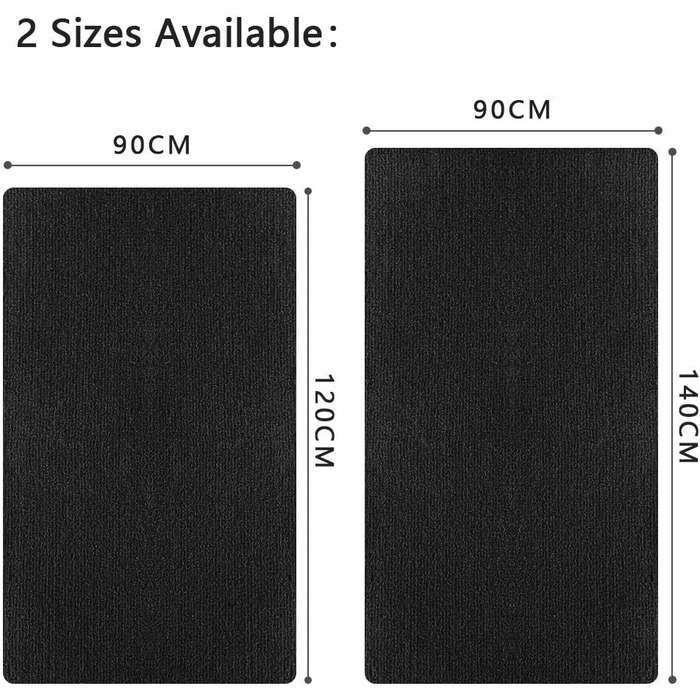 Захисний килимок для підлоги Килимок для офісного крісла 90 x 140 см Тверда підлога Покращена версія - Універсальний килимок для домашнього використання (чорний, 140x90 см) Чорний 140x90 см