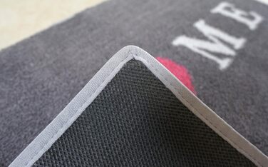 Килимок з мікрофібри 40x70 см / Пухнастий килимок з функціональною мікрофіброю для надійного уловлювання вологи та бруду / миється та нековзкий (темно-сірий - Home)