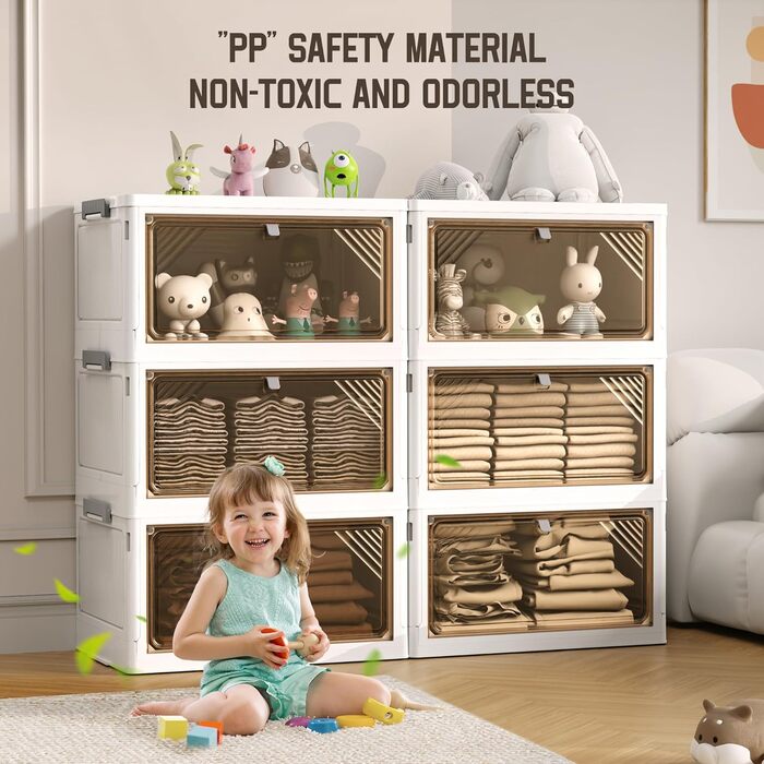 Контейнер для зберігання AHEONLAR з кришкою, складний, штабельований, з висувними ящиками, органайзером для шафи та ящиком для збе