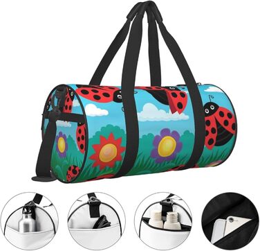 Дорожня сумка-циліндр Краєвид з сонечками, спортивна сумка для чоловіків та жінок, сумка-мішок, спортивна дорожня сумка