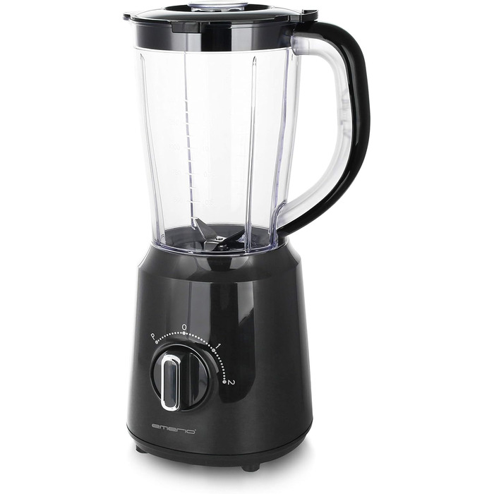 Міксер Emerio без бісфенолу А Функція подрібнення льоду Контейнер 1,5 л 2 швидкості імпульсна функція Ножовий блок з нержавіючої сталі Запобіжний вимикач Сейф для посудомийної машини 500 Вт BL-12816.8 Чорний Без бісфенолу А - Чорний