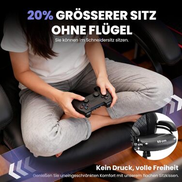 Крісло керівника COLAMY XXL 181 кг - Офісне крісло зі шкіри з високою спинкою, регульованими підлокітниками та структурованою спинкою - Надзвичайно широке сидіння (59 см) для домашнього офісу та офісу, Чорний Black-002 Oversized