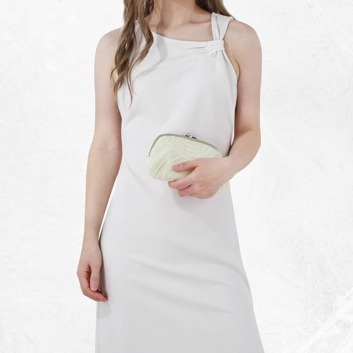 Елегантне клатч-вестикування Kunstperlen для жінок, вечірня сумочка для нареченої з ланцюжком на плече для весілля, випускного та вечірки, бежевий колір