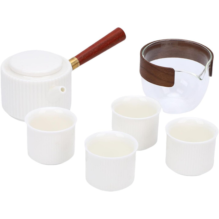 Керамічний чайник для подорожей Авто-Чай з елегантними чашками, ідеальний для пікніків та офісу