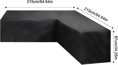 Ламбо L-подібний водонепроникний чохол на диван, V-подібний чохол на диван для патіо Водонепроникний вуличний секційний меблевий чохол Відкритий чохол на диван L-подібний садовий захисний чохол