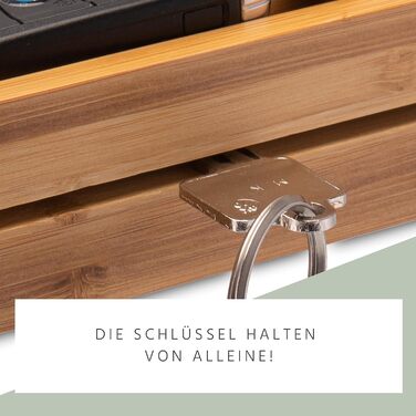 Бамбукова дошка для ключів, ключниця 29,5x6x4,5 см дерев'яна ключниця ключниця ключниця