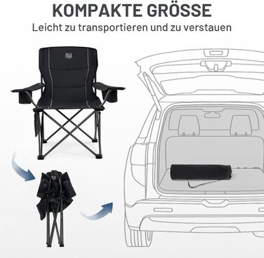 Складаний кемпінговий стілець TIMBER RIDGE, 2 шт., вантажопідйомність 200 кг, великий, ширина сидіння 63 см, зручний м&39який складний стілець з ізольованою сумкою-холодильником, кемпінговий стілець, складний стілець, садовий стілець, стілець для риболовл