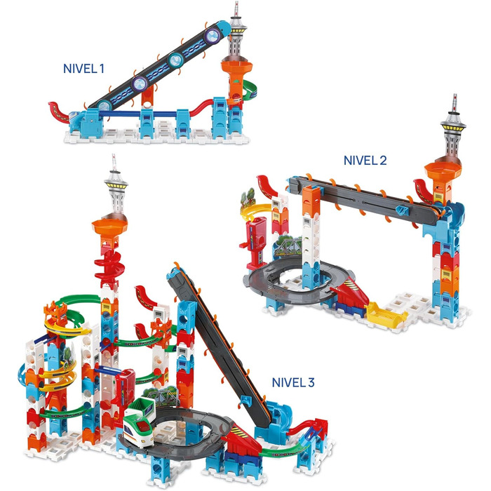 Інтерактивна мармурова траса з захоплюючими елементами траси, різноманітними варіантами будівництва та маршрутами - Для дітей від 4-12 років (Super Sky Tower Set XL), 100 -