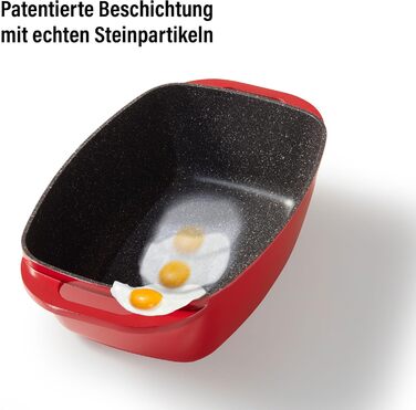 Лита алюмінієва жаровня з кришкою 43x26 см, 7,8 л Індукційна духовка безпечна для всіх типів плит, кришку можна використовувати як